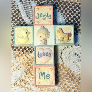✝️💗NIB Vintage 1999 Precious Moments Girl Wall Cross ✨ Enesco